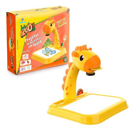 Imagem de Mesa Projetora Arte Zoo Girafa 24 Desenhos PVC +5 a Amarelo Polibrinq