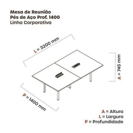 Imagem de Mesa Reunião 320cm X 140cm Mrcpb3214