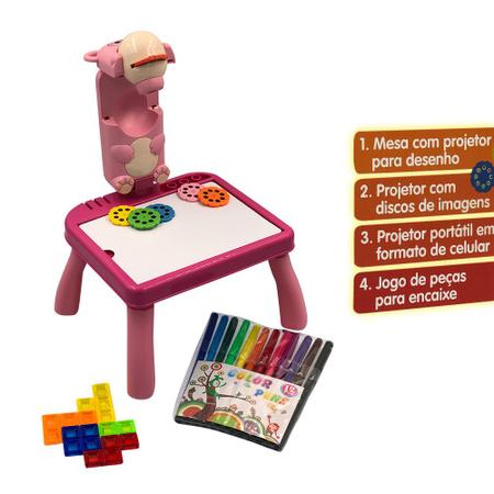 Mesa Rosa com Projetor 48 Desenhos Jogo Tetris + 12 Canetinha - Toy Mix -  Outros Jogos - Magazine Luiza