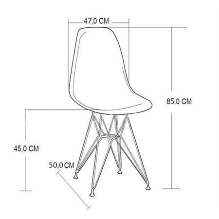 Imagem de Mesa Sala de Jantar Industrial Clips Preta 135x75 com 6 Cadeiras Eiffel Pretas de Ferro Preto
