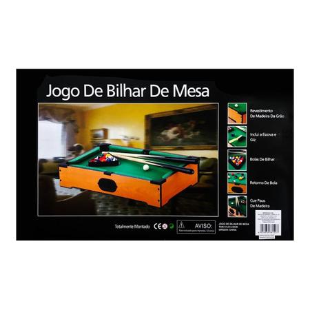 JOGO DE BILHAR DE MESA - SINUCA