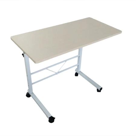 Imagem de Mesa suporte para notebook com rodinhas trava altura ajustavel escritorio sala quarto branca