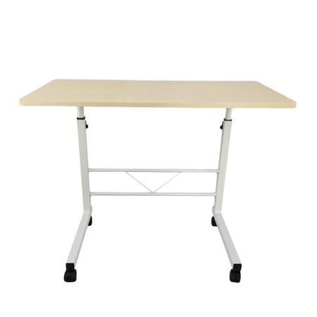 Imagem de Mesa suporte para notebook com rodinhas trava altura ajustavel escritorio sala quarto branca
