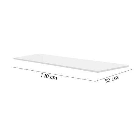 Imagem de Mesa Suspensa de Estudos Parede 120cm Escritório Suporte Cinza MDF Off White - Ahz Móveis