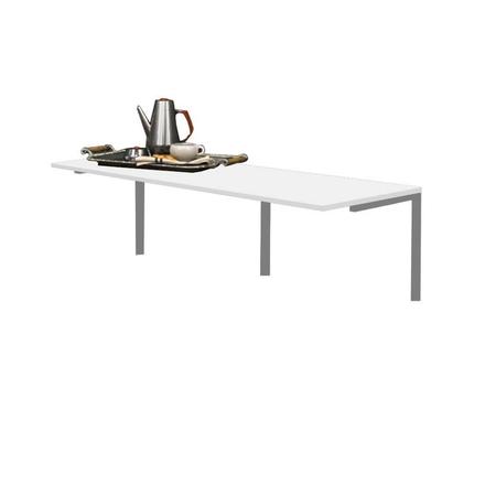 Imagem de Mesa Suspensa de Estudos Parede 120cm Escritório Suporte Cinza MDF Off White - Ahz Móveis