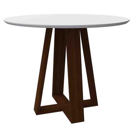 Imagem de Mesa Vitória 100x100cm - Amêndoa/Off White