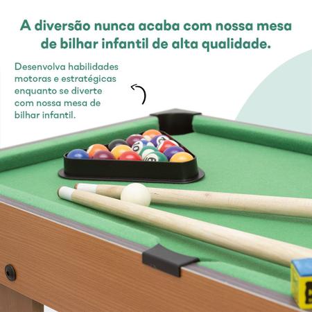 Mesa Sinuca Bilhar Infantil Snooker Desmontavel Pezinho Mesa