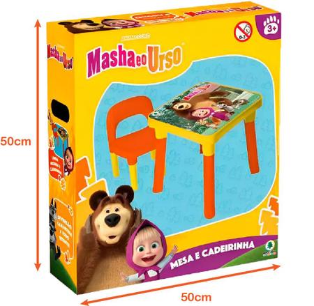 Imagem de Mesinha C/ Cadeira Infantil Masha e Urso 0450 - Monte Libano