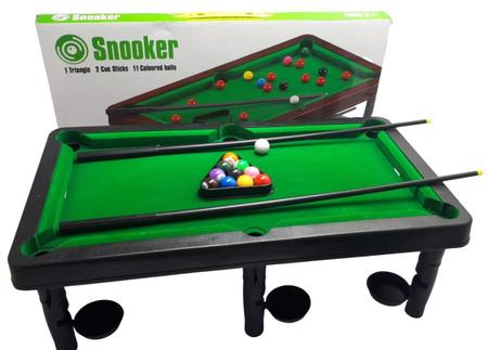 Mesinha De Sinuca Infantil Snooker Brilhar Com 02 Tacos em