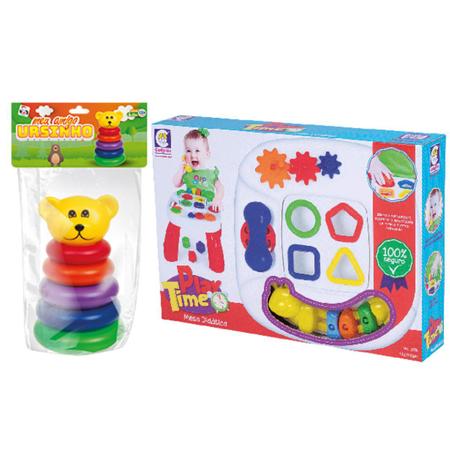 Imagem de Mesinha E Ursinho  Didáticos Para Bebê Infantil Educativo Colorido Brinquedos Menina Menino Crianças