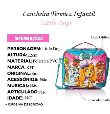Imagem de  Metade Full Barato Natal Lancheira Infantil Escolar Little Dogs Puppy Menina Glitter Brilho Volta as Aulas Original