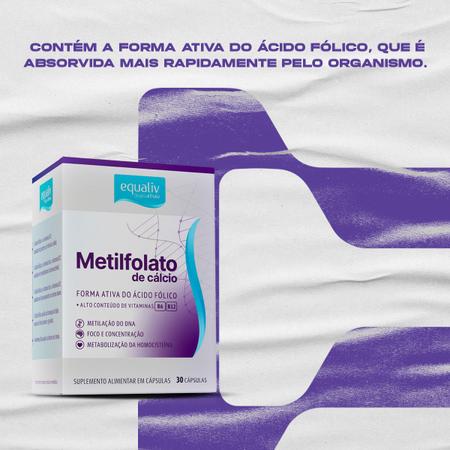 Imagem de Metilfolato - Follatus - Forma ativa do Àcido Fólico mais Vitaminas - 30 Cápsulas - Equaliv