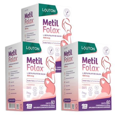 Imagem de Metilfolax Metilfolato de Cálcio 360mcg 60 Comp Lauton 3 Un.