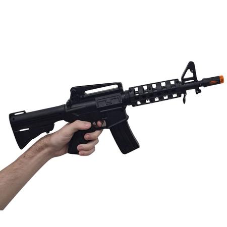 Brinquedo Arma Fuzil Metralhadora Militar 62 cm com Laser e Som