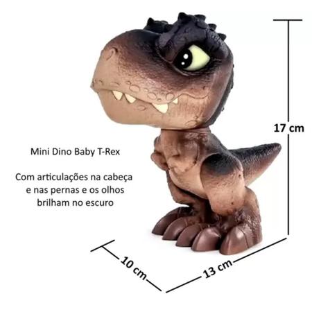 Imagem de MiBoneco Mini Dinossauro T REX Jurassic World Preto Brinquedo Criança Presente Menino 3 anos