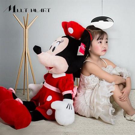 Imagem de Mickey Minnie Mouse Pelúcia Infantil Vermelho Rosa 35cm