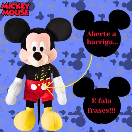 Imagem de Mickey Mouse De Pelúcia Original Com Som Infantil 33cm Ursinho De Pelucia Anti Alérgico Multikids