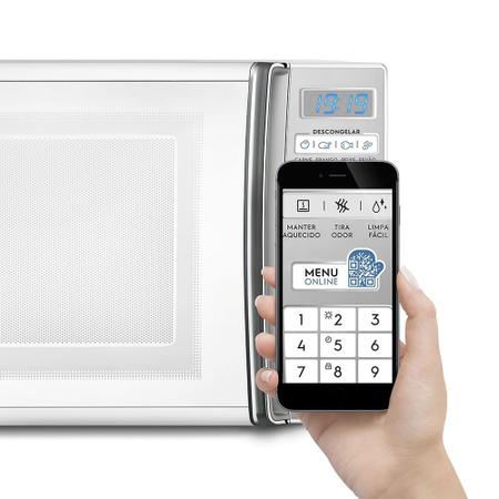 Imagem de Micro-ondas Electrolux 27L Branco com 55 receitas pré-programadas e Função Tira Odor (MB37R)