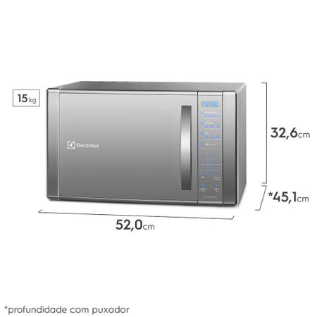 Imagem de Micro-ondas Electrolux 31L cor Inox Espelhado com Função Grill e Painel Blue Touch (ME41X)