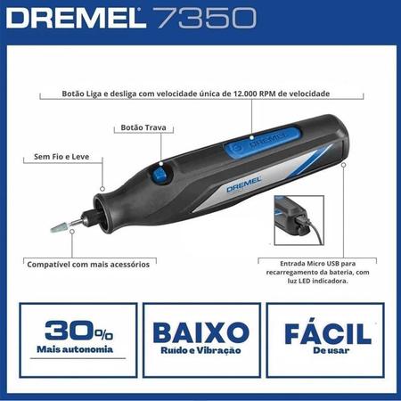 Imagem de Micro Retifica A Bateria Bivolt 4V 7350 Dremel