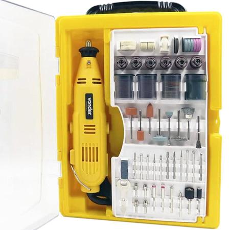 Imagem de Micro Retífica Profissional Kit 175 Pc Mini Furadeira - 110V