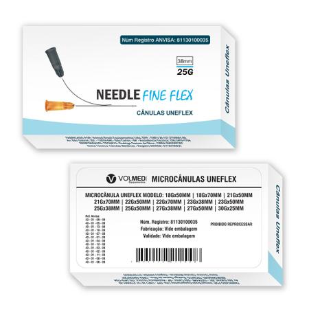 Microcânulas para preenchimento facial 25gx38mm cx 10un - FINEFLEX FLEXIVEIS Imagem de Microcânulas para preenchimento facial 25gx38mm cx 10un