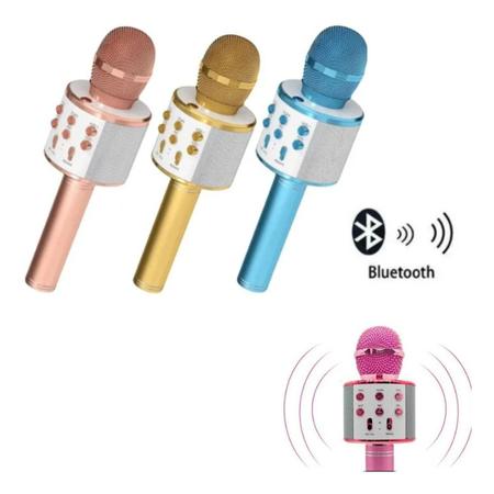 Smartek Ws-858G Karaoke Bluetooth Karaoke Bluetooth Microfone Sem Fio  Dourado