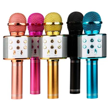 Microfone Bluetooth Sem Fio r Karaoke Reporter Cores Com