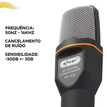 Imagem de Microfone Condensador Arcano Tripé Stream PC Música Vídeo P2
