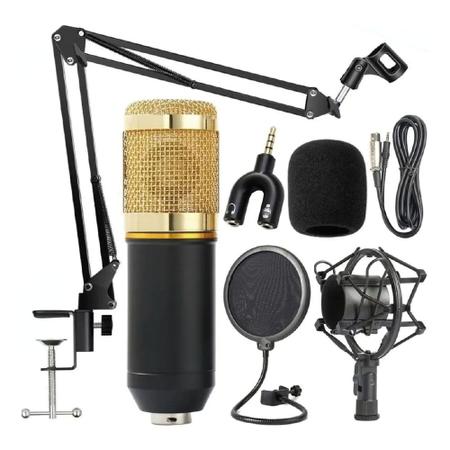 Imagem de Microfone Condensador com Suporte Metal Articulado - MYMAX