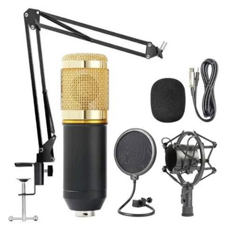 Imagem de Microfone Condensador + Mesa Interface de Áudio V8 Kit Profissional Lives e Podcast