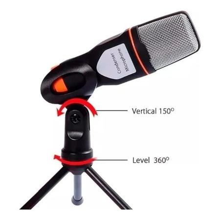 Microfone condensador tripé para gravação PC - Filó Modas Imagem de Microfone condensador tripé para gravação PC