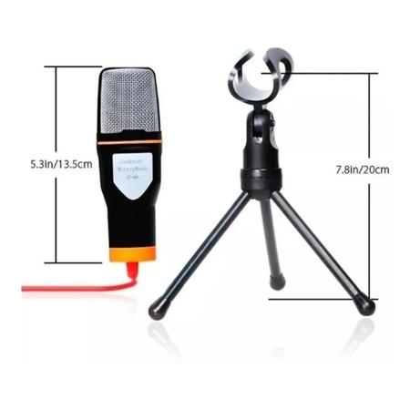 Microfone condensador tripé para gravação PC - Filó Modas Imagem de Microfone condensador tripé para gravação PC