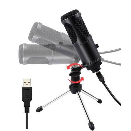 Imagem de Microfone Condensador USB para estúdio de Som, PC