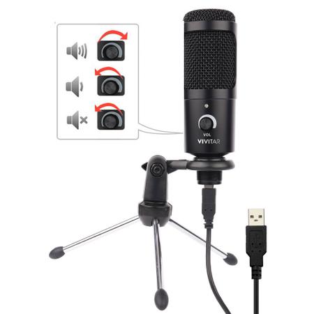 Imagem de Microfone Condensador USB para estúdio de Som, PC