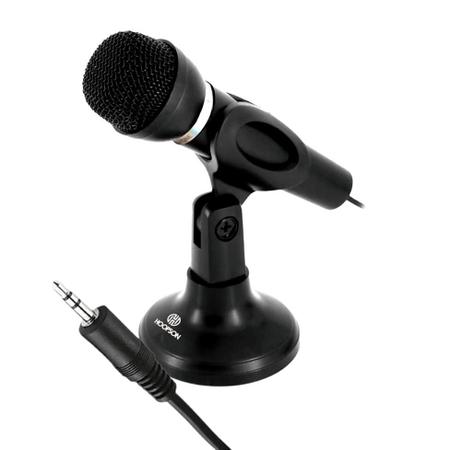 Imagem de Microfone De Mesa Com Fio P2 Estéreo Unidirecional Suporte Preto
