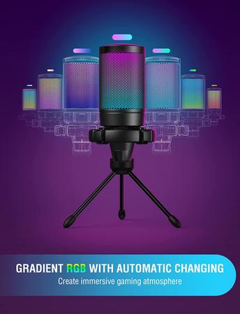 Imagem de Microfone Gaming Condensador Usb Fifine Ampligame A6v Rgb