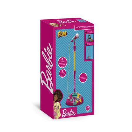 Imagem de Microfone Infantil com Pedestal - Karaokê Fabuloso Barbie - Fun Divirta-se