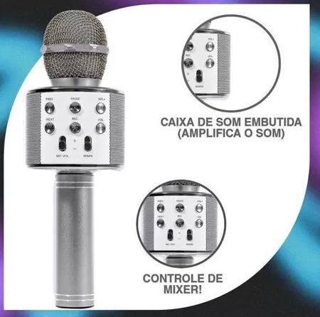 Brinquedo Microfone Star Voice Karaokê Via Bluetooth Rose - Shop
