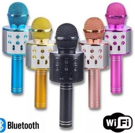 Microfone Karaoke Bluetooth Led: Transforme Seu Lar Em Um - Goldenmix Imagem de Microfone Karaoke Bluetooth Led: Transforme Seu Lar Em Um