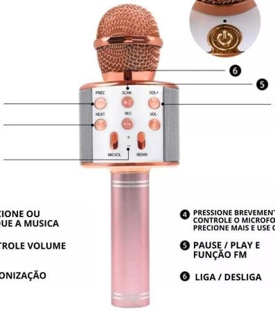 Microfone Karaoke Bluetooth Led: Transforme Seu Lar Em Um - Goldenmix Imagem de Microfone Karaoke Bluetooth Led: Transforme Seu Lar Em Um