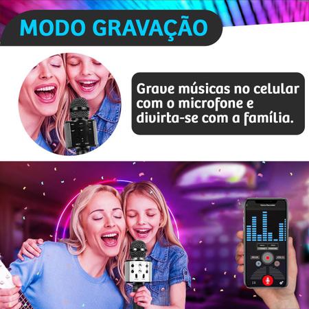 Imagem de Microfone Karaoke Bluetooth Recarregavel Sem Fio Rose Gold