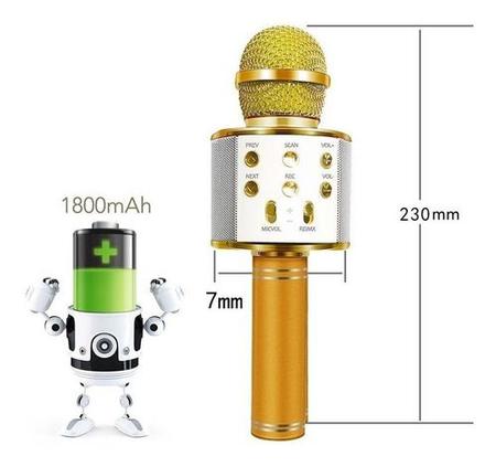 Microfone Karaokê Bluetooth/Muda Voz/Rádio FM - Drika's Import