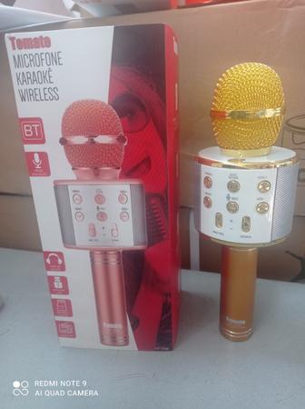 Microfone De Karaoke Com Bluetooth Recarregável - Tomate - Animus