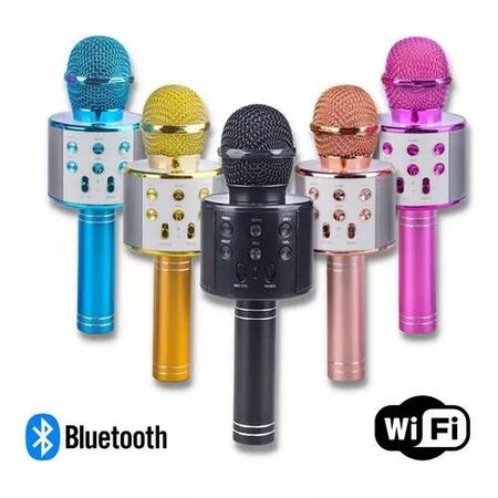 Imagem de Microfone Karaoke Bluetooth USB LED: Conectividade e Entretenimento em um só Aparelho