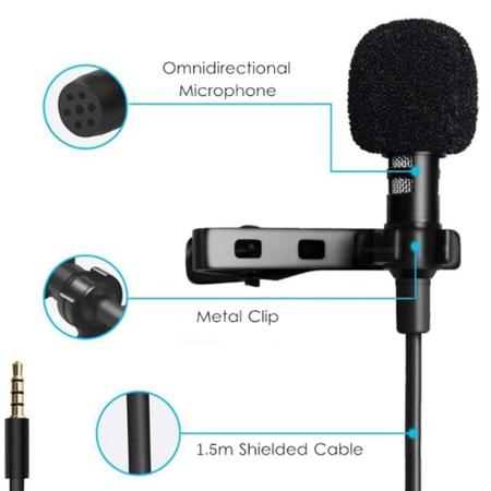 Imagem de Microfone Lapela Com Clip Para Celular Smartphone Stereo