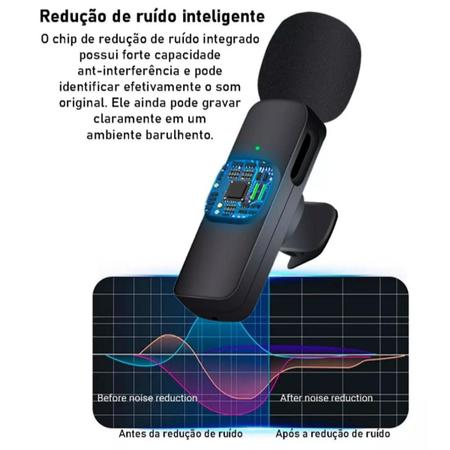 Imagem de Microfone Lapela Sem fio Duplo para Celular/Smartphone