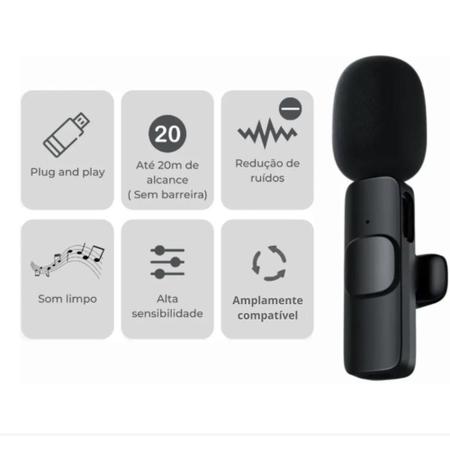 Imagem de Microfone Lapela Wireless Sem Fio Para IOS Lightning
