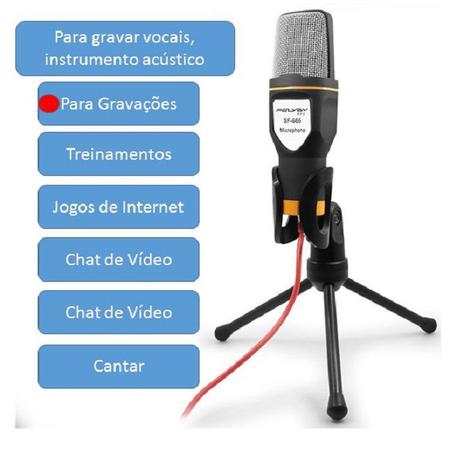 Microfone De Mesa Multimídia Profissional P2 Gravação Chat Gamer