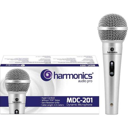 Imagem de Microfone Profissional MDC201 Dinâmico Supercardióide Prata Harmonics
